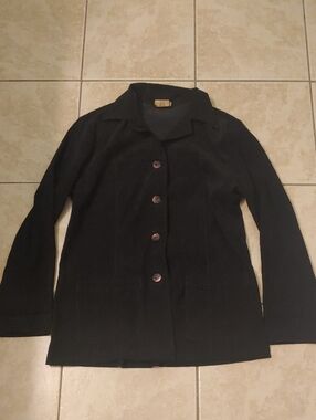 Vintage Clio Black Button-Front Jacket Women's Size M